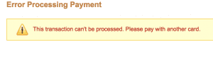 Error Processing Payment - Magento 2