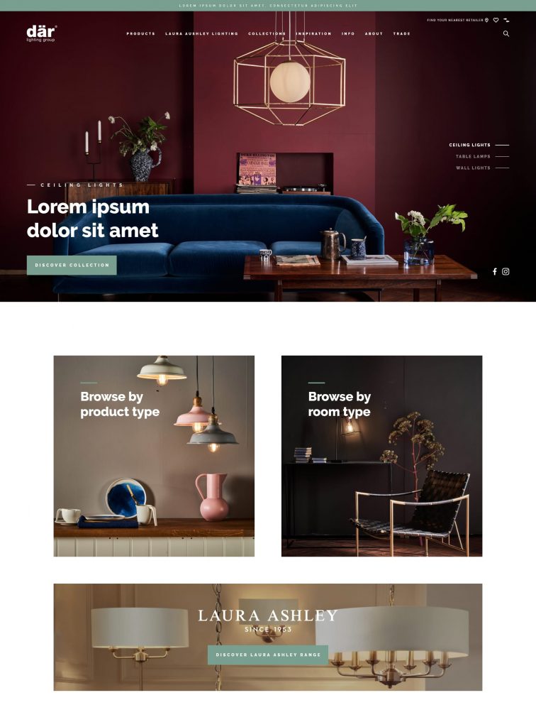DAR website homepage design.